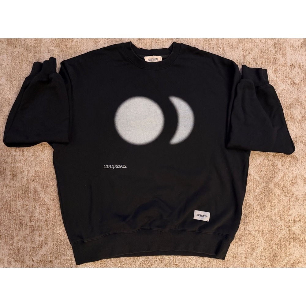 RESSAY RealTakai Black Moon Graphic Crewneck Sweatshirt L - Picture 2 of 15